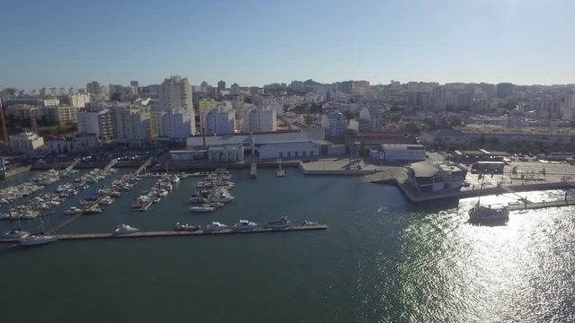Aerial drone shot of a pier.