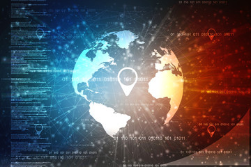 2d illustration world map abstract background
