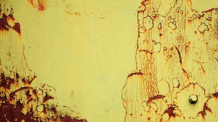 grunge yellow rust wall background