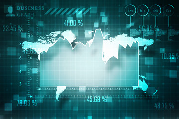 2d rendering Stock market online business concept. business Graph 