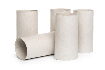toilet paper on white background