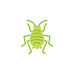 Bedbug insect flat icon, vector sign, colorful pictogram isolated on white. Aphid woodlouse pest symbol, logo illustration. Flat style design