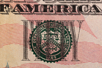 Obraz premium fifty Dollars elements , super macro, close up photo.
