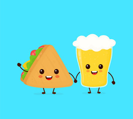 Cute funny smiling happy sandwich 