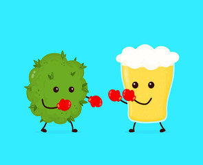 Marijuana weed bud fighting 