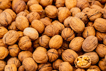 Walnuts for sale at the market