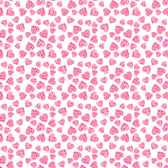 Watercolor heart of roses pattern. Hand drawn illustration. Seamless pattern	