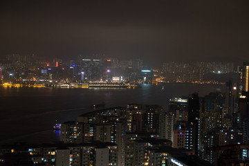 Fototapeta na wymiar Hong Kong habour by Night