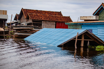 Tonle Sap lake is a town floating on a lake