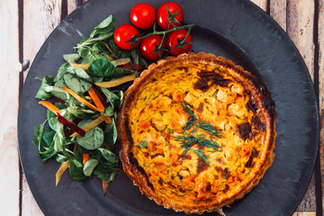 Quiche Lorraine with smoked bacon
