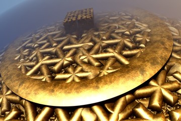 3D illustration artwork of virtual scenery