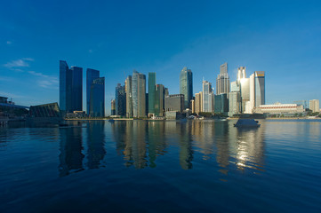 The Singapore skyline along Marina Bay