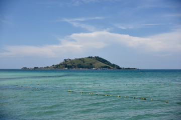 Naklejka premium Seaside, blue sea, blue sky, coast the view from the beach