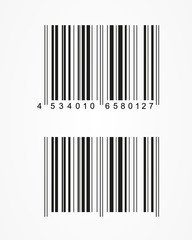 Bar code icon realistic. Flat barcode. 