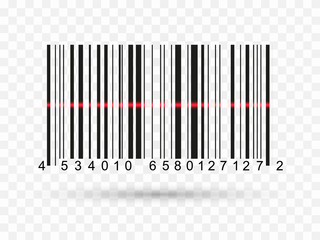 Bar code icon realistic. Flat barcode. 