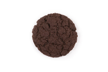 Fresh baked oatmeal cookie on a white