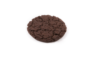 Fresh baked oatmeal cookie on a white