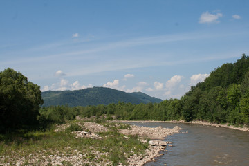 Mountain river in the Ukrainian Carpathians