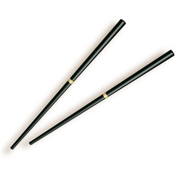 Chopsticks. Wooden chopsticks isolated on white background.