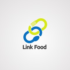 link food logo vector,icon,element, and template