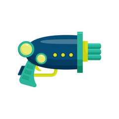 Space Ray Gun, Colorful Blaster Toy Weapon Vector Illustration