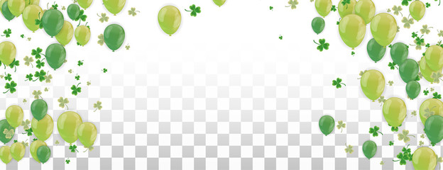 Shamrock and balloons green vector Illustration of a St. Patrick's Day Background