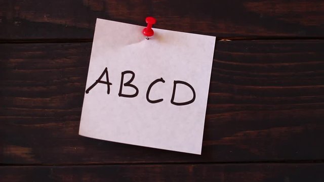 ABCD word on the sticker