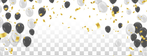 Black friday sale black promo poster with black and white balloons