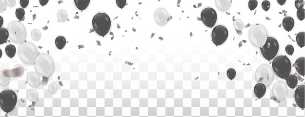 Black friday sale black promo poster with black and white balloons
