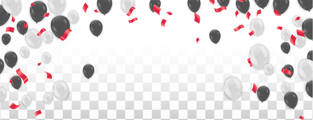 Black friday sale black promo poster with black and white balloons