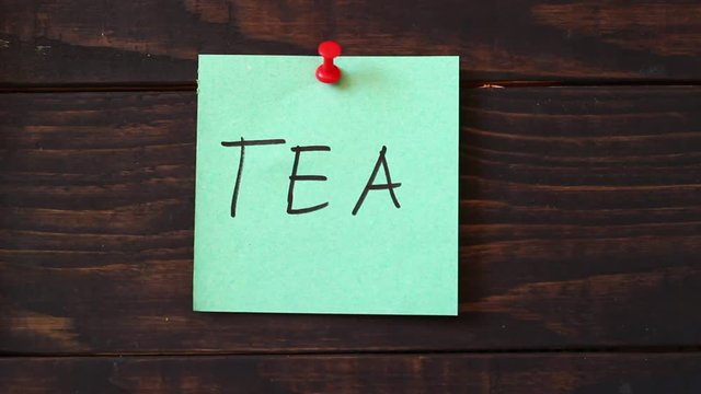 Tea word on the sticker