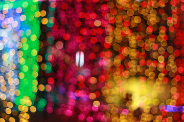Blurred of colorful bokeh night light abstract background