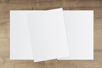 White paper and space for text on old wooden background