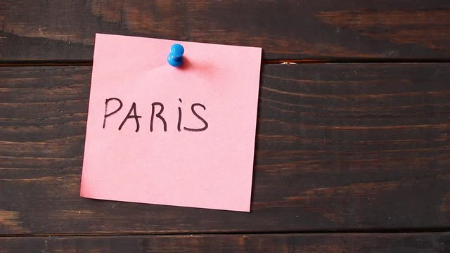 Paris word on the sticker