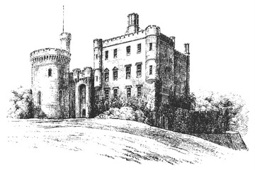 Old castle #sketch #isolated #vector