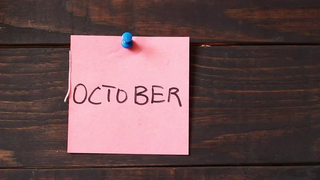 October word on the sticker