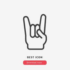 rock and roll icon. rock and roll vector symbol. Linear style sign for mobile concept and web design. rock and roll symbol illustration. Pixel vector graphics - Vector	