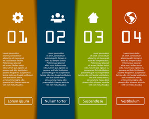 Modern Vector Infographic Template with four boxes and icons and place for your content