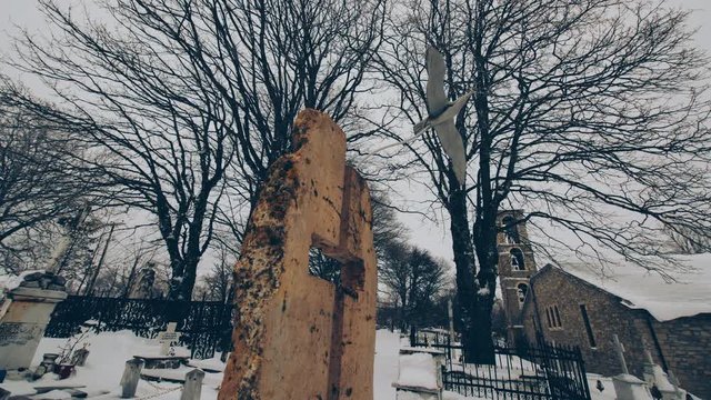 Timelapse, Winter cemetary in Nymfaio, Greece