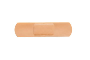 beige adhesive plaster on a non-woven basis, isolated without shade