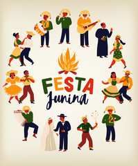 Festa Junina Brazil June Festival. Vector templates. Design element for card, banner and other use.