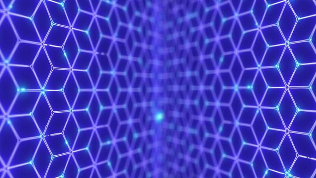 Blockchain background with connecting blocks 