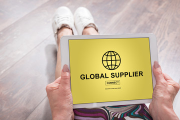 Global supplier concept on a tablet