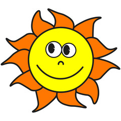 The sun in cartoon style