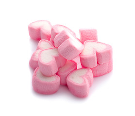 Obraz na płótnie Canvas colorful marshmallows candy isolated on white background
