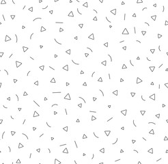 Triangles abctract seamless pattern. Chaotic geometric shape.
