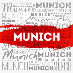 Munich wallpaper word cloud, travel concept background