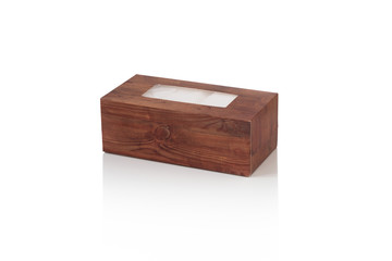Tissue paper box on white background