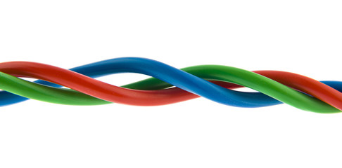 electrical wires isolated on white background