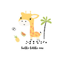 Cute giraffe illustration for kids